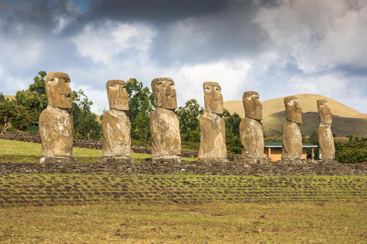 Ahu Akivi moai statues at Easter Island